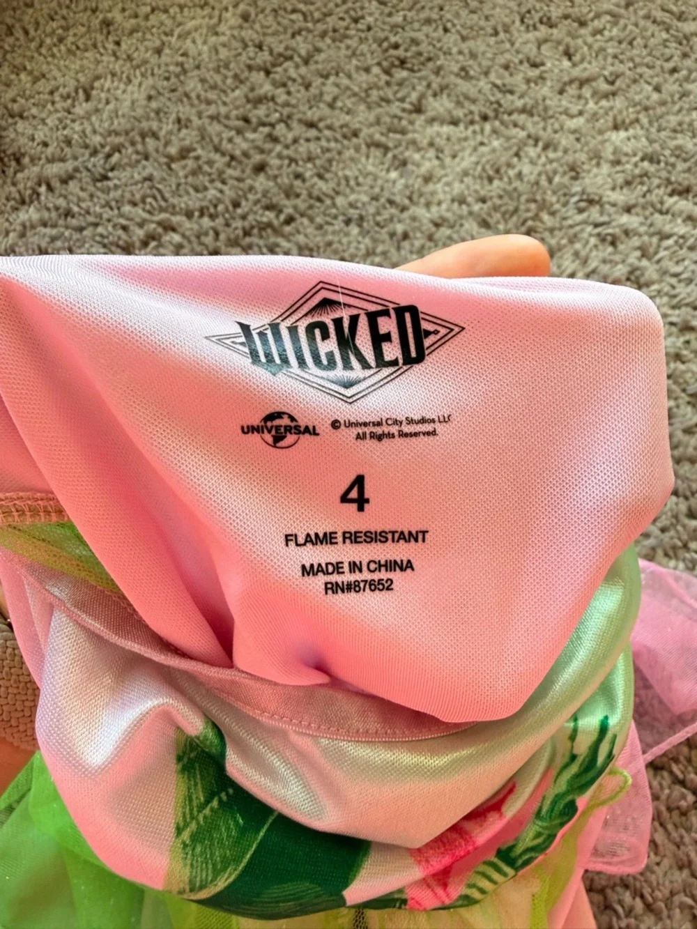 Disney Wicked Pink and Lime Green Girls Nightgown Dress - Picture 2 of 2